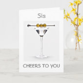 **SIS** CHEERS ON YOUR BIRTHDAY MARTINI STYLE KARTE (Gelbe Blume)