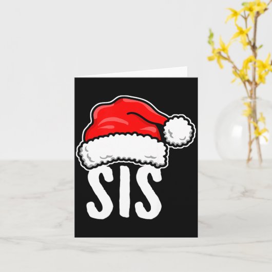 Sis Christmas Santa Family Matching Pajamas Sister Karte (Gelbe Blume)