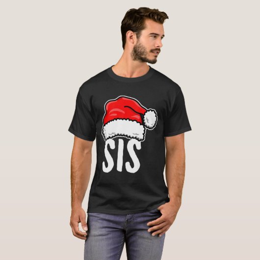 Sis Christmas Santa Family Matching Pajamas Sister T-Shirt (Vorne ganz)