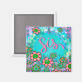 Sis Hübsch Floral Inspirivity Magnet (Vorderseite/Rückseite)