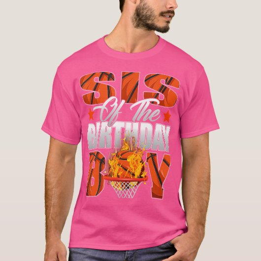 Sis of the Birthday Boy Basketball Bday Celebratio T-Shirt (Vorderseite)