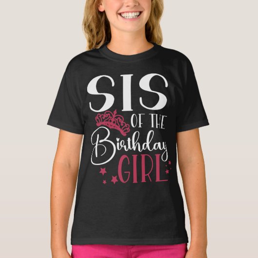 Sis of the Birthday Girl Customized Squad Matching T-Shirt (Vorderseite)