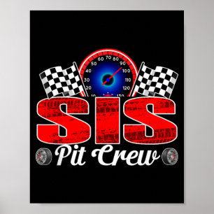 Sis t Crew Racing Family Rennwagen Geburtstagsjung Poster