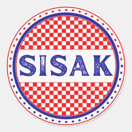 Sisak City Pride Emblem – Croatian Identity Runder Aufkleber (Vorderseite)