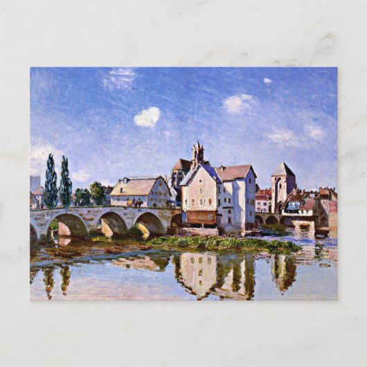 Sisley - Die Moret Bridge im Sonnenlicht Postkarte (Vorderseite)