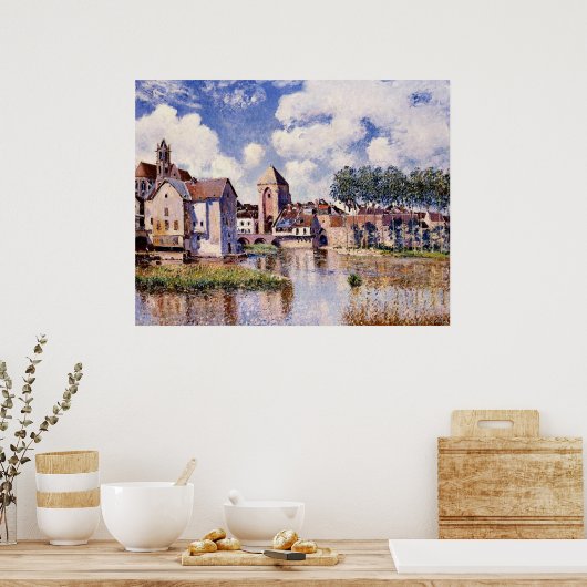 Sisley - Moret-sur-Loing, der Hafen von Bourgogne Poster (Küche)