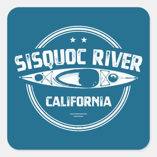 Sisquoc River California Kayaking Quadratischer Aufkleber (Vorderseite)