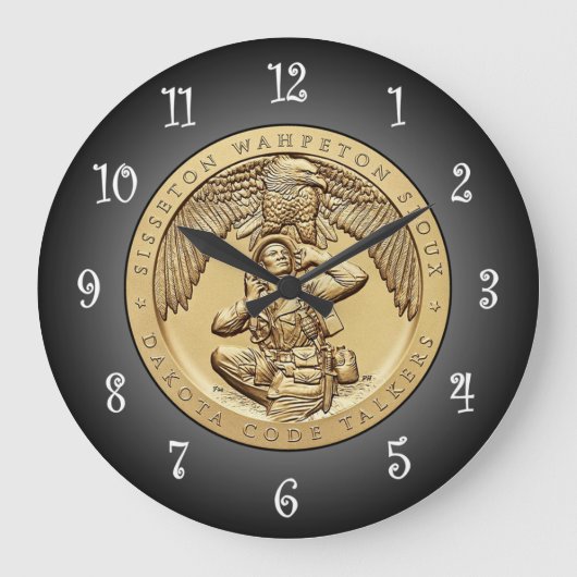 Sisseton Wahpeton Oyate Sioux Code Talkers ~ Große Wanduhr (Vorderseite)