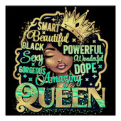 Sista Black Queen Melanin Woman Black Girl Magic Poster (Vorderseite)