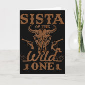 Sista Of The Wild One Cowboy Western Rodeo Party M Karte (Vorderseite)