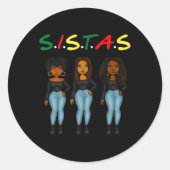 Sistas Afro Women Together Proud Black Sistas Quee Runder Aufkleber (Vorderseite)