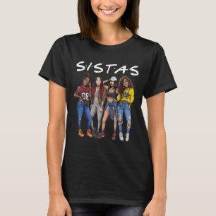 Sistas Queen Melanin American Women Black T-Shirt