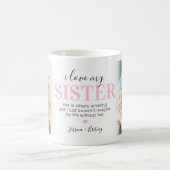 Sister 2 Foto-Geschenk | Zitat von Rosa Schwestern Kaffeetasse (Mittel)