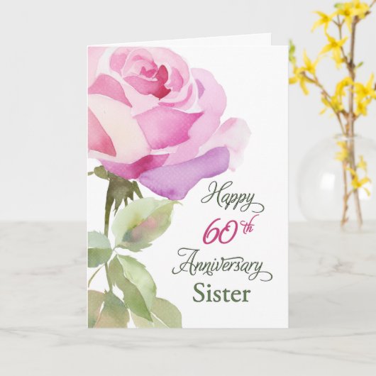 Sister 60th Anniversary Catholic Nun Jubilee Pink  Karte (Gelbe Blume)
