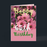 SISTER - 65. Geburtstag mit Pink Daisy Blume Karte<br><div class="desc">Diese fröhlichen rosa Blume und der begleitende Vers der "magischen Blume" sind ein süßer Weg, Ihrer Schwester einen guten Geburtstag zu wünschen. Inside text ist anpassbar, sodass Sie Ihre eigene Stimmung hinzufügen können. Um mehr von meinen Geburtstagskarten zu sehen, geben Sie das Jahr ein, das Sie gewollt haben, und geben...</div>