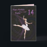 Sister age 14, a ballerina birthday card karte<br><div class="desc">A beautiful ballerina dancing on a birthday card for a sister</div>