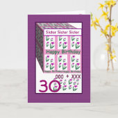 SISTER - Alles Gute zum 30. Geburtstag Karte (Gelbe Blume)