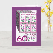 SISTER - Alles Gute zum 60. Geburtstag Karte (Gelbe Blume)