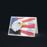 Sister, American birthday card Karte<br><div class="desc">For a sister. A great birthday card for a real American patriot. Featuring an American bald eagle and flag.</div>