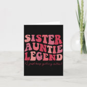Sister Auntie Legend Groovy Funny Cool Aunties Clu Karte (Vorderseite)