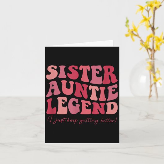 Sister Auntie Legend Groovy Funny Cool Aunties Clu Karte (Gelbe Blume)