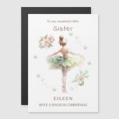 Sister Ballerina Christmas Magnetkarte (Vorne/Hinten)