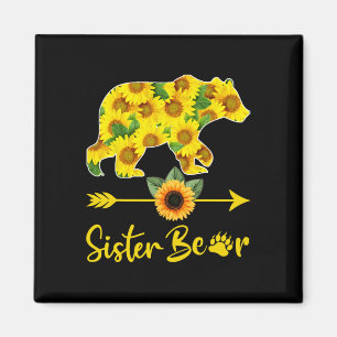 Sister Bear Sunflower Shirt Futhers Day Sister Magnet