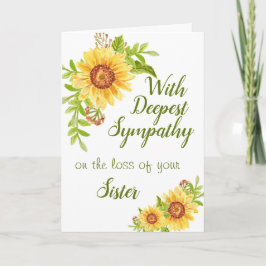 Sister Beileid Watercolor Floral Sunflower Card Karte