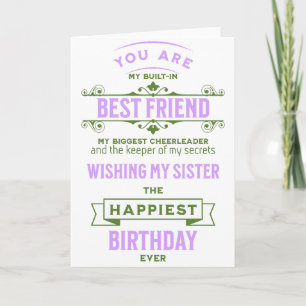 Sister Best Friend Birthday Card Karte