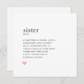 Sister Birthday Card Feiertagskarte (Vorne/Hinten)