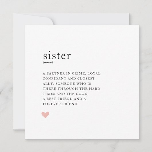 Sister Birthday Card Feiertagskarte (Vorderseite)