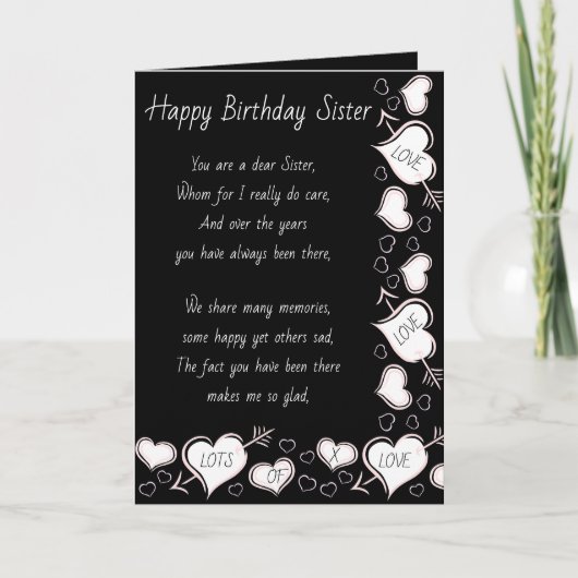 Sister Birthday Card Karte (Vorderseite)