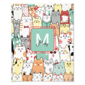 Sister Birthday Cat Kätzchen Name Monogram Kids Fotodruck (Vorne)