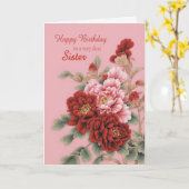 Sister Birthday Peonies Karte (Gelbe Blume)