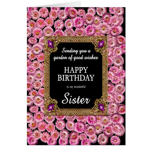 Sister Birthday Pink Daisies (Vorne)