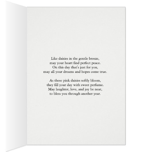 Sister Birthday Pink Daisies (Innen (Rechts))