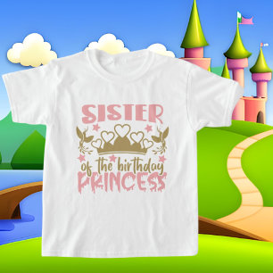 Sister Birthday Princess Word Art T-Shirt