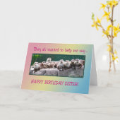 Sister Birthday with otters Karte (Gelbe Blume)