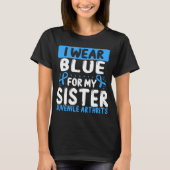 Sister Blue Ribbon Juvenile Arthritis Awareness T-Shirt (Vorderseite)