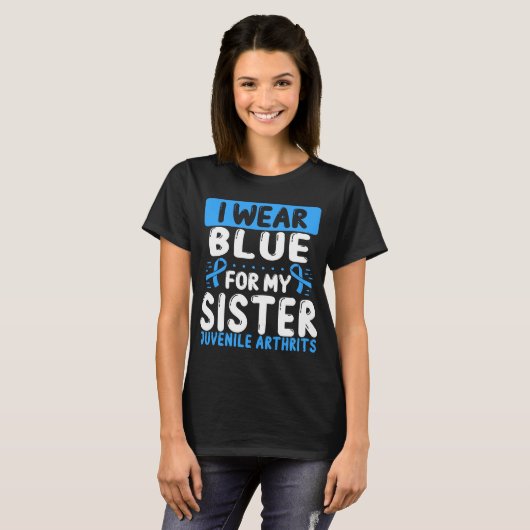 Sister Blue Ribbon Juvenile Arthritis Awareness T-Shirt (Vorne ganz)