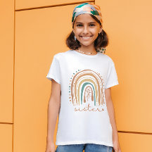 Sister Boho Rainbow and Pastel Design Kids T - Shi