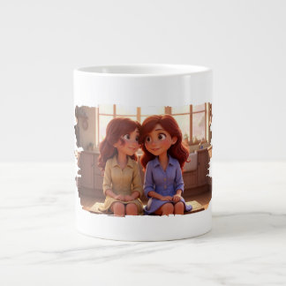 Sister Bond – Beautiful Sisters Illustration Art Jumbo-Tasse