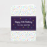 Sister Brother 30th or Any Birthday Greeting Karte<br><div class="desc">A cool 30th or any age birthday card for anyone... brother,  sister,  aunt,  uncle,  mom,  dad,  cousin,  nephew,  niece and MORE with a multi-colored and multi-shaped confetti background.  Our text box is a deep plum color.  Keep our message inside or change to your own words.</div>