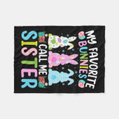 Sister Bunny My Liebite Bunnies nennen mich Schwes Fleecedecke (Vorderseite (Horizontal))