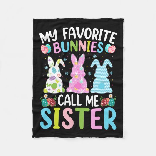 Sister Bunny My Liebite Bunnies nennen mich Schwes Fleecedecke (Vorderseite)