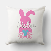Sister Bunny Throw Kissen - Niedliches FamilienOst