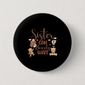 Sister Can Bearly Wait Bear Gender Neutral Boy Bab Button (Vorderseite)
