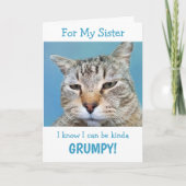 Sister Cancer Moody Cat Faltenkarte Karte (Vorderseite)