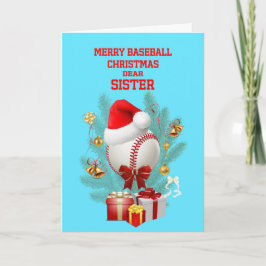Sister Christmas Baseball Feiertagskarte