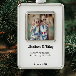 Sister Christmas Holiday Foto Gerahmt Ornament Rahmen-Ornament Silber